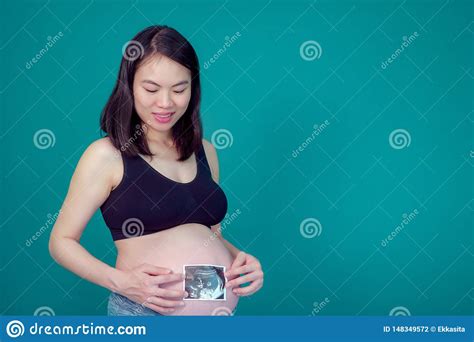 A Beautiful Asian Lady Mother Is Pregnant Take An Ultrasound Image Put