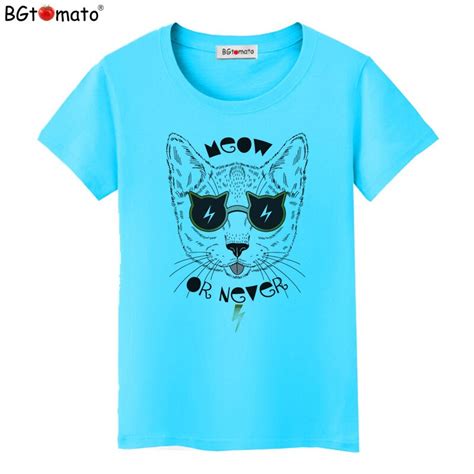 Bgtomato Summer Unique 3d Cute Cat Design T Shirt Women S Short Sleeve