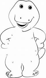 Barney Laughing Standing Dots Dot Connect sketch template