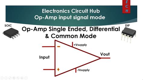 op amp input signal mode single ended mode differential mode common mode youtube