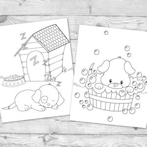printable coloring  kids dog activity coloring pages kids etsy