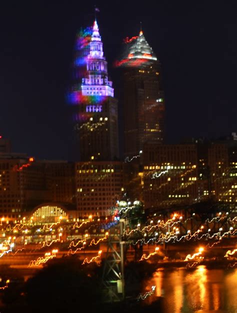 Cleveland Ohio Night Skyline Erik Drost Flickr