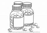 Medicine Frasco Pastillas Pill Medication Everyday Drawingtutorials101 sketch template