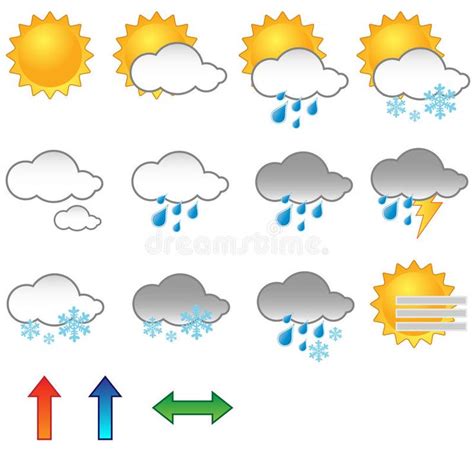 weather symbols illustration   set  weather symbolsicons eps
