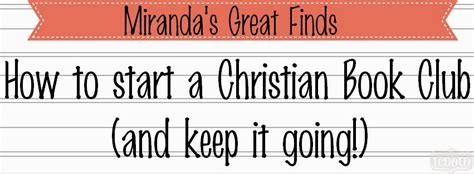 mirandas great finds   start  christian book club