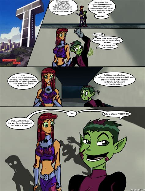 starfire s shared shower porn comic cartoon porn comics rule 34 comic