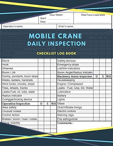 [pdf] Mobile Crane Daily Inspection Checklist Log Book