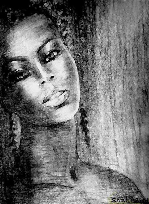 Black Woman Pencil Drawing By Shahrzad Ranji Black Woman