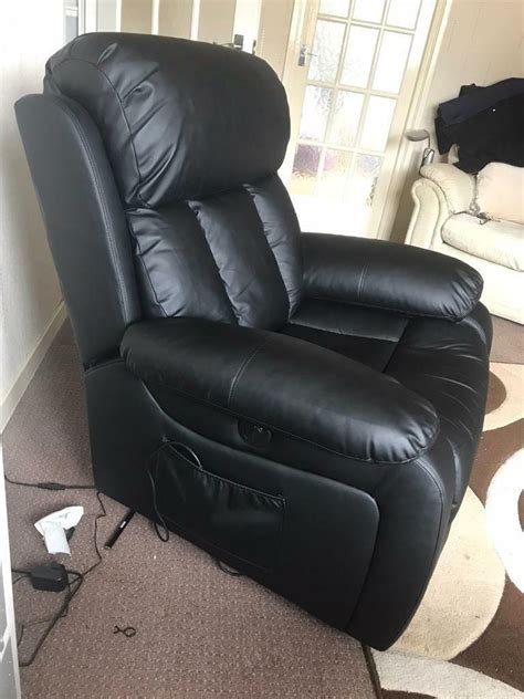 black leather electric recliner chair  massage function