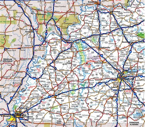 road map  kentucky  distances  cities highway freeway