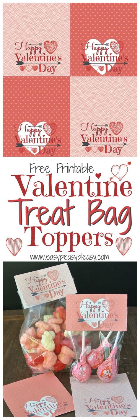 printable valentine treat bag toppers easy peasy pleasy
