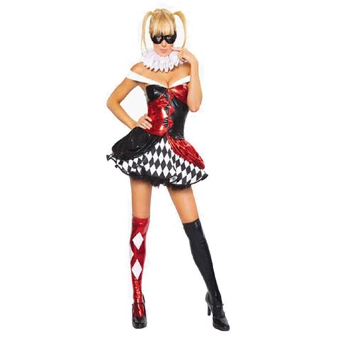 ladies circus clown jester cosplay fancy dress costume