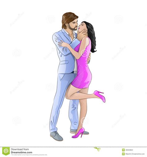 love couple romantic kissing date fashion men stock vector image