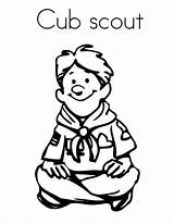 Boy Coloring Pages Scouts Smiling sketch template