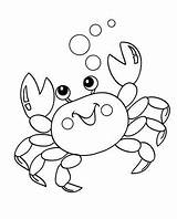 Crab Coloring Printable Pages Crabs Sea Momjunction Kids sketch template