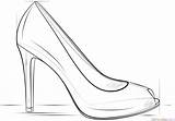 Heel Drawing High Template Shoe Draw Outline Heels Easy Shoes Step Supercoloring Sketch Drawings Sketches Sandals Coloring Pages Kids Beginners sketch template