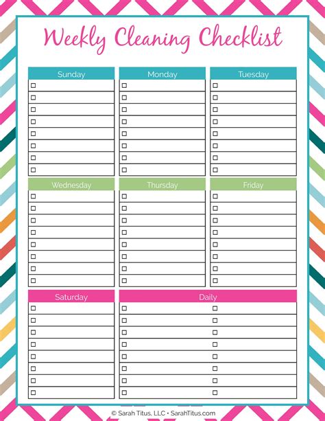 editable printable cleaning schedule