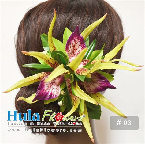 Hawaiian Orchid Hair Clip For Hula Dancer Wedding Beach Party Hair