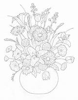 Boeketten Kleurplaat Stemmen Bouquets Adults sketch template