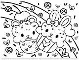 Kawaii Rabbits sketch template