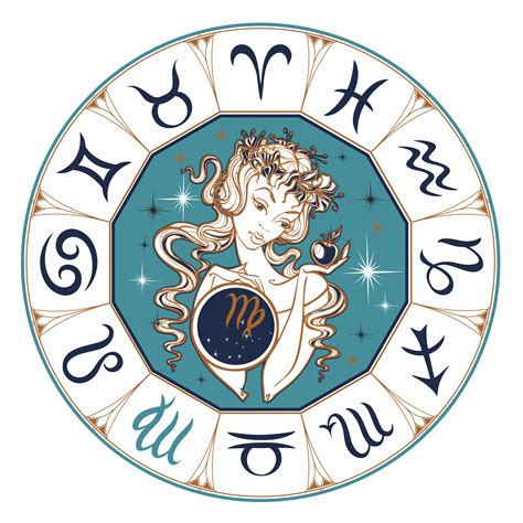 zodiac sign virgo  beautiful girl horoscope astrology vector