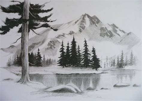 easy pencil drawings  landscapes google search gettin crafty