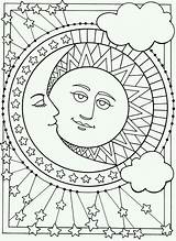 Coloring Pages Eclipse Mandala Printable Sheets Sun Kids Color sketch template