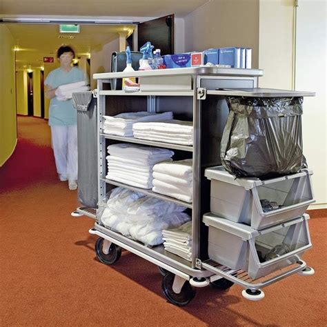 Housekeeping Sop Hotel Housekeeping Trolley Or Maids Cart Setting