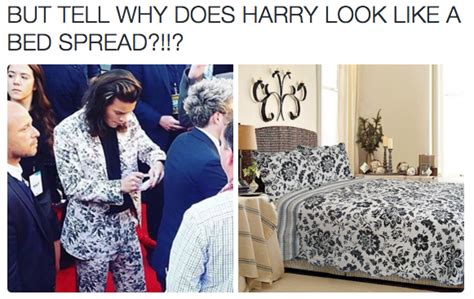 Harry Styles Floral Amas Suit Is Now A Hilarious Meme