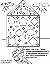 Heaven Coloring Mansions Pages Sunday School Lesson House Gold Revelation Streets John 14 Father Many Crafts Lessons Activities Fathers Drawing sketch template