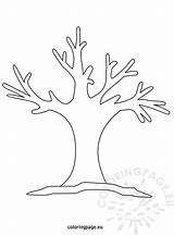 Tree Winter Coloring sketch template