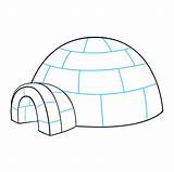 Igloo Drawing Draw Pic House Realistic Easy Step Transparent Snow Ice Sketch Advertisements  sketch template