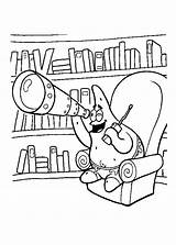 Biblioteca Dibujo Kolorowanki Telescopio Libreria Partick Pintarcolorear Stampare Sponge Wydrukowania Esponja Spongbob Dzieci sketch template