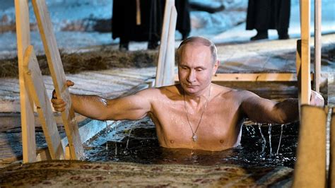 Shirtless Vladimir Putin Plunges Into Subzero Lake To Cleanse His Sins