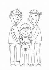 Coloring Pages Grandparents Kids sketch template
