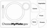 Myplate Coloring Worksheets Choose Plate Food Template Kids Worksheeto Group Via sketch template