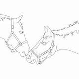 Horses Two Coloring Printable Horse Embroidery Patterns Yee Haw Pages Print Colouring sketch template