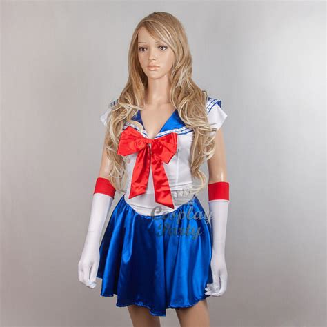 Japanese Anime Sexy Sailor Moon Girl Dress Costume W Glove Set For