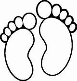 Footprint Footprints Coloring Printable Template Outline Footsteps Baby Foot Clipart Pages Drawing Pattern Feet Print Line Templates Clip Cut Blank sketch template