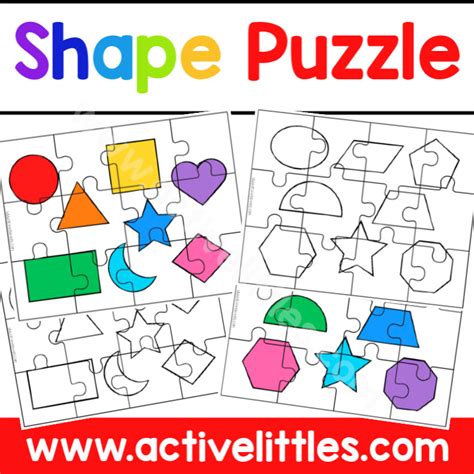 shape puzzle printable active littles