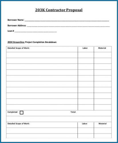 printable contractor proposal form