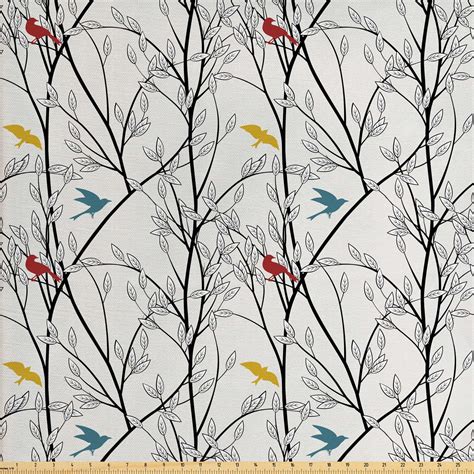 forest fabric   yard woodland inspired abstract design leafy tree