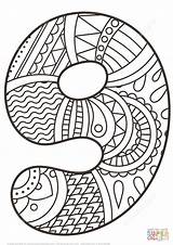 Coloring Pages Printable Zentangle Number sketch template