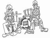 Rockband Muziek Kleurplaat sketch template