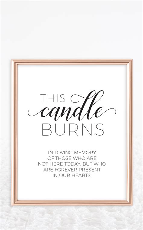 candle burns  loving memory wedding sign arra creative