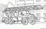 Pompieri Camion Automatica Salvataggio Scala Scania sketch template