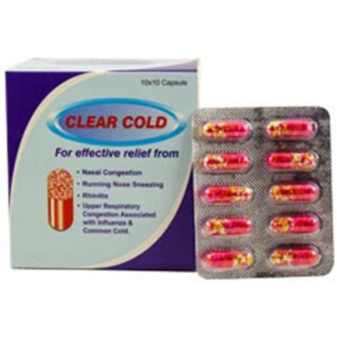 clear cold paracetamol anti cold capsules  clinic packaging size