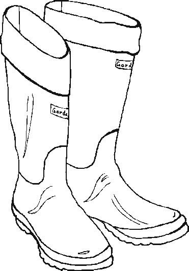 garden boots coloring pages