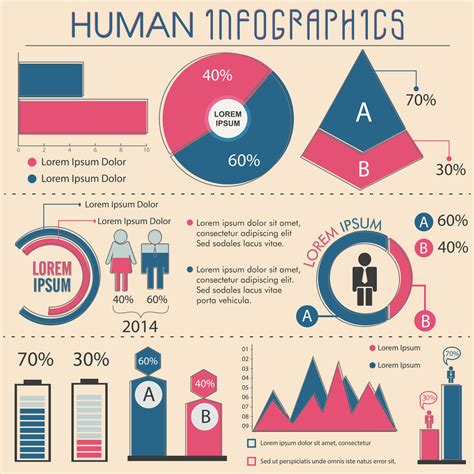 human infographic template layout  statistical graphs  elements