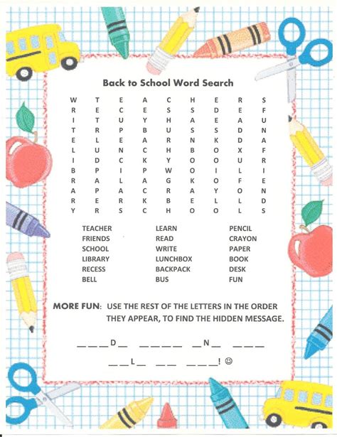 school word search puzzles printable printableecom school